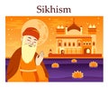 Sikhism. Dharmic Indian religion. Eastern religious movement. Guru Royalty Free Stock Photo