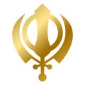 Sikhism faith symbol isolated god sign outline
