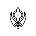 Sikhism khanda symbol vector design