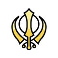 sikhism religion color icon vector illustration