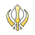 sikhism religion color icon vector illustration