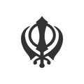 Sikhism religion Khanda symbol icon isolated. Khanda Sikh symbol. Flat design