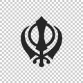 Sikhism religion Khanda symbol icon isolated on transparent background. Khanda Sikh symbol