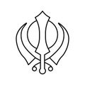sikhism religion line icon vector illustration Royalty Free Stock Photo