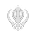 Sikhism symbol icon in cartoon style