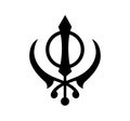 Sikhism symbol icon. Sikhism religion vector logo