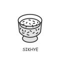 Sikhye line icon. Korean sweet rice punch. Editable vector illustration