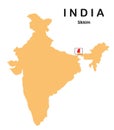 Sikkim in India map. Sikkim map vector illustration