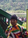 Sikkim-tibetan Local woman is working in the village, Gangtok Ci