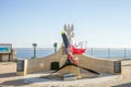 Sikorski Memorial on Europe Point at Gibraltar, British Oversea Territory Royalty Free Stock Photo