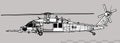 Sikorsky HH-60G Pave Hawk. Vector drawing of search and rescue helicopter.