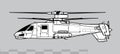 Sikorsky S-97 Raider. Vector image of high-speed helicopter prototype.