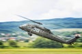 Sikorsky UH-60 Black Hawk Slovak Air Force panning Royalty Free Stock Photo