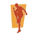 Silhouette of a sporty male in action pose at the gym. Royalty Free Stock Photo