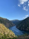 The Sil river canyon in the province of Orense in Galicia Royalty Free Stock Photo