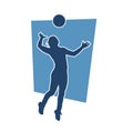 Silhouette of a female volley athlete in action pose.