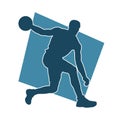 Silhouette of a basketball sport athlete in action pose. Royalty Free Stock Photo