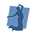 Silhouette of a male dancer in performing pose. Royalty Free Stock Photo