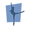 silhouette of a teenage girl doing cance pose.