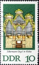 Silbermann Organ, in Rotha, in stamp