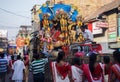 Celebratory procession marking the end of the annual festival of a Hindu Goddess