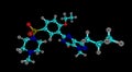 Sildenafil molecular structure isolated on black