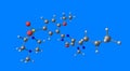 Sildenafil molecular structure isolated on blue