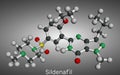 Sildenafil molecule. It is drug for the treatment of erectile dysfunction. Molecular model. 3D rendering