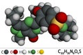 Sildenafil molecule. It is drug for the treatment of erectile dysfunction. Molecular model. 3D rendering