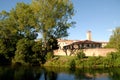 Sile river bank, with trees and buildings, in Treviso in the Veneto (Italy)