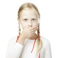 Silence concept silent child Royalty Free Stock Photo