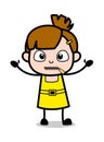 Silence - Cute Girl Cartoon Character Vector Illustration