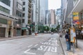 Silence Hong kong city alley view with quiet road at central district low people and tourist from the problem of domestic protests