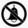 Silence icon. Noise ban. Keep quiet. Quiet. Noise is prohibited. Do not make loud noise. Sound is prohibited. Vector icon Royalty Free Stock Photo