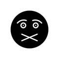 Black solid icon for Silence, taciturnity and dont Royalty Free Stock Photo