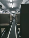 The silence inside the train carriage at night was very serene Royalty Free Stock Photo