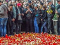 Silence march for colective club victims Royalty Free Stock Photo