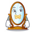 Silent big dressing mirror isolated on mascot Royalty Free Stock Photo