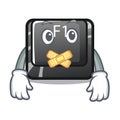 Silent cartoon f1 button installed on keyboard Royalty Free Stock Photo