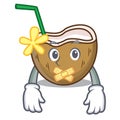 Silent cocktail coconut mascot cartoon