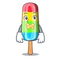 Silent colorful ice cream stick on mascot