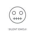 Silent emoji linear icon. Modern outline Silent emoji logo conce