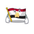 Silent flag egypt character isolated with cartoon
