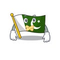 Silent flag pakistan isolated in the cartoon