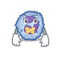 A silent gesture of basophil cell mascot cartoon character design