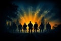 Silent Guardians Soldiers silhouettes narrate stories of steadfast vigilance