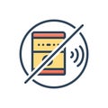 Color illustration icon for Silent, mute and silence