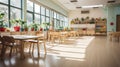Silent Learning Halls - An Empty Modern Preschool Room. Generative AI Royalty Free Stock Photo