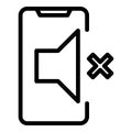 Silent mobile icon outline vector. Phone mode Royalty Free Stock Photo