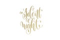 Silent night golden hand lettering winter holidays celebration